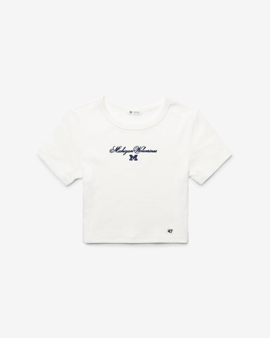 MICHIGAN WOLVERINES SCRIPT '47 BABY RIB TEE WOMENS
