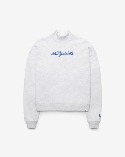 NEW YORK METS SCRIPT '47 MOCK NECK PULLOVER WOMENS