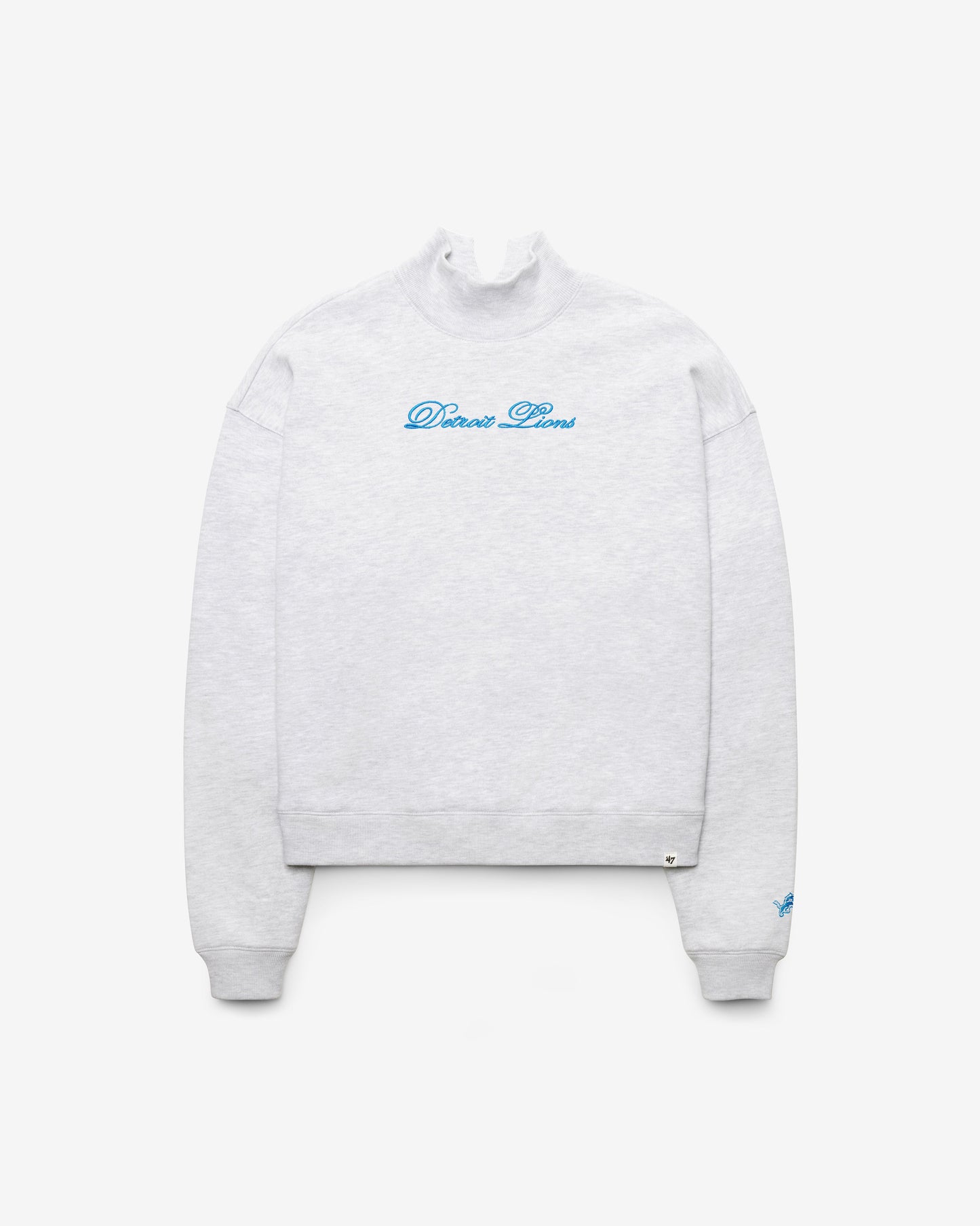 DETROIT LIONS SCRIPT '47 MOCK NECK PULLOVER WOMENS