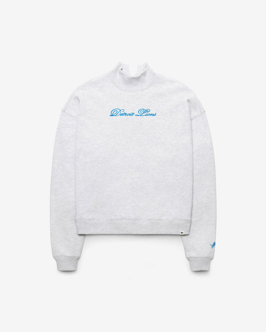 DETROIT LIONS SCRIPT '47 MOCK NECK PULLOVER WOMENS
