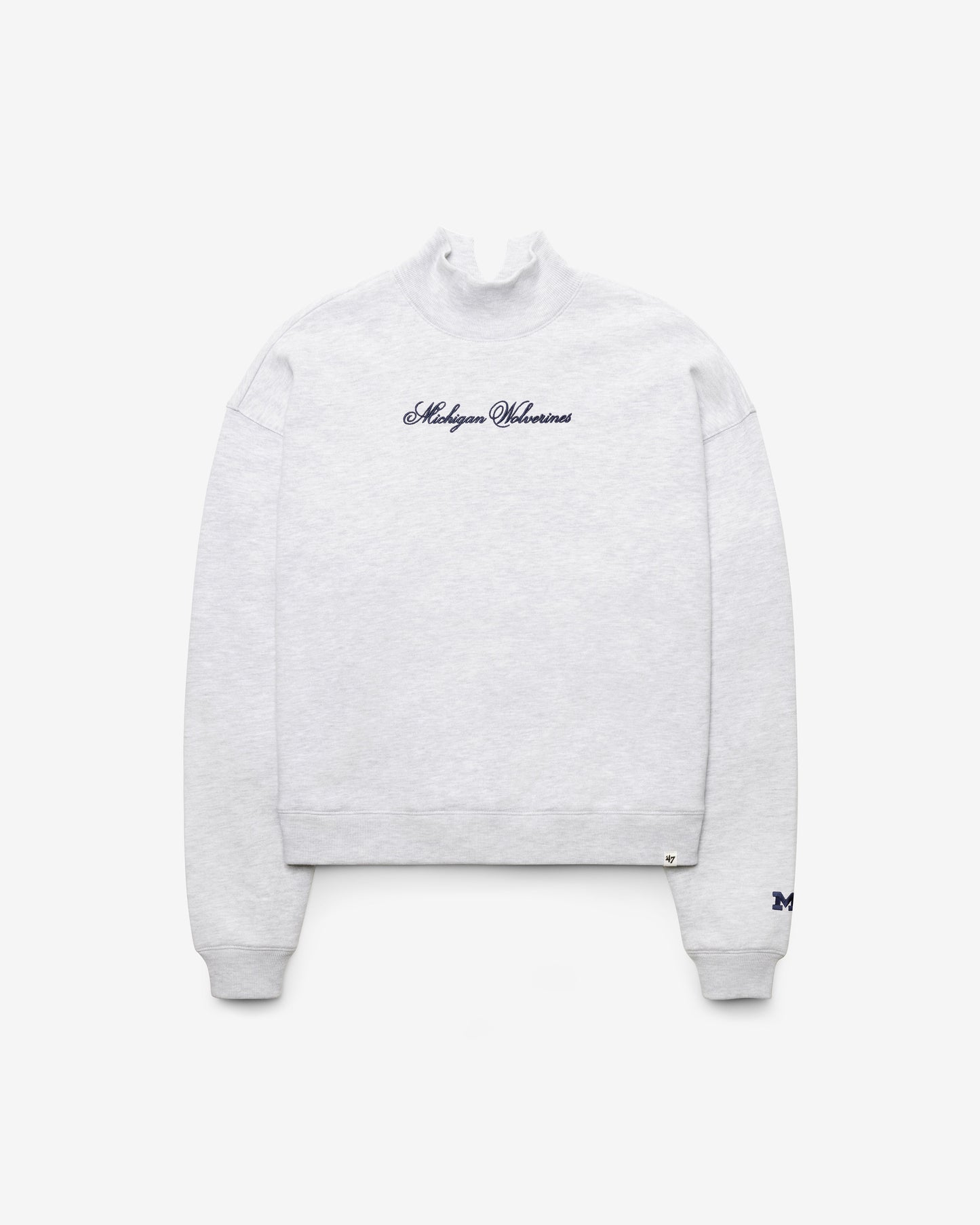 MICHIGAN WOLVERINES SCRIPT '47 MOCK NECK PULLOVER WOMENS