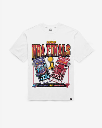 UTAH JAZZ VS. CHICAGO BULLS NBA FINALS DUELING COURT MATCHUP '47 FOUNDATION TEE