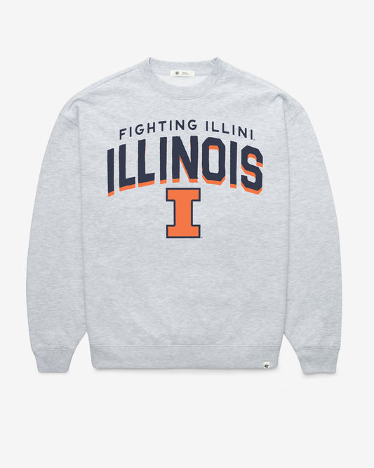 ILLINOIS FIGHTING ILLINI CAMPUS ARCH CLOUD '47 OVERSIZED CREW WOMENS