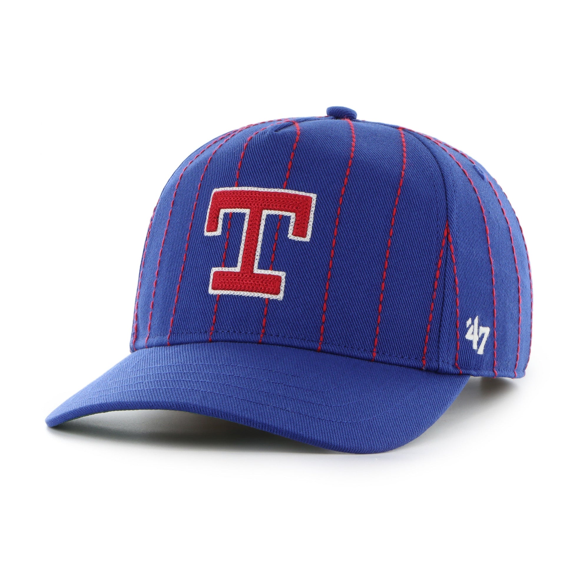 TEXAS RANGERS COOPERSTOWN RAWLINGS PINSTRIPE '47 HITCH