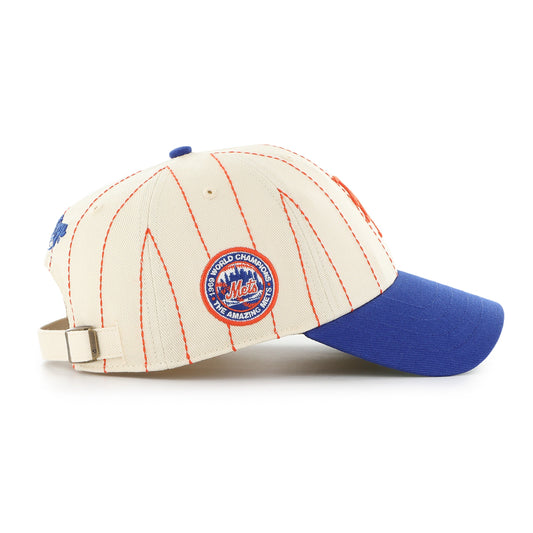 NEW YORK METS COOPERSTOWN RAWLINGS PINSTRIPE '47 CLEAN UP