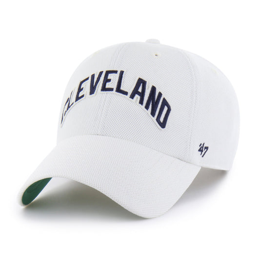 CLEVELAND GUARDIANS COOPERSTOWN GRANDSTAND PIQUE SCRIPT '47 CLEAN UP