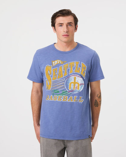 SEATTLE MARINERS COOPERSTOWN GAME WORN HEAVY '47 SLUB TEE