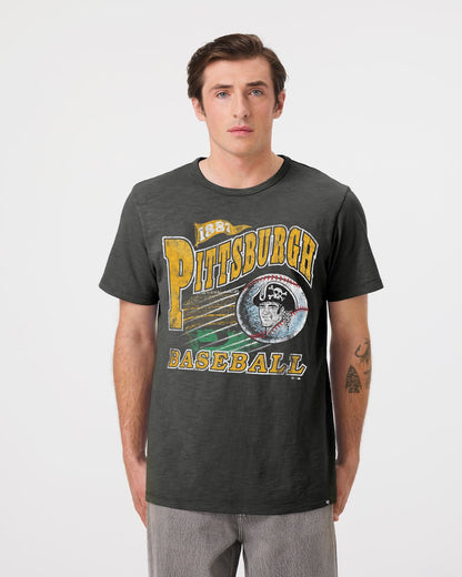 PITTSBURGH PIRATES COOPERSTOWN GAME WORN HEAVY '47 SLUB TEE