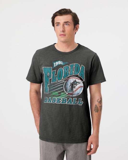 MIAMI MARLINS COOPERSTOWN GAME WORN HEAVY '47 SLUB TEE