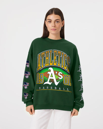 ATHLETICS BASEBALL GO BIG '47 OVERSIZED CREW WOMENS