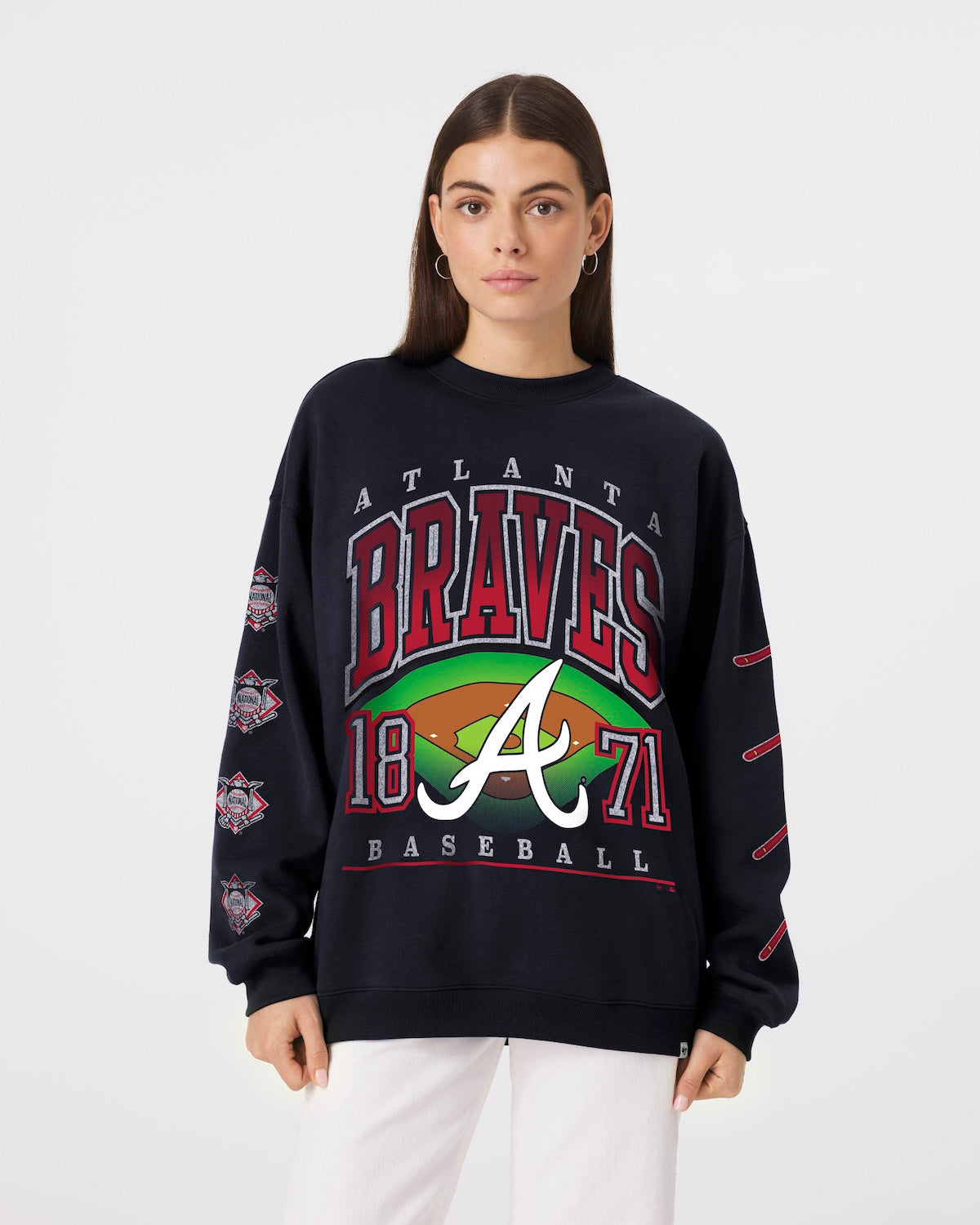 ATLANTA BRAVES GO BIG '47 OVERSIZED CREW WOMENS