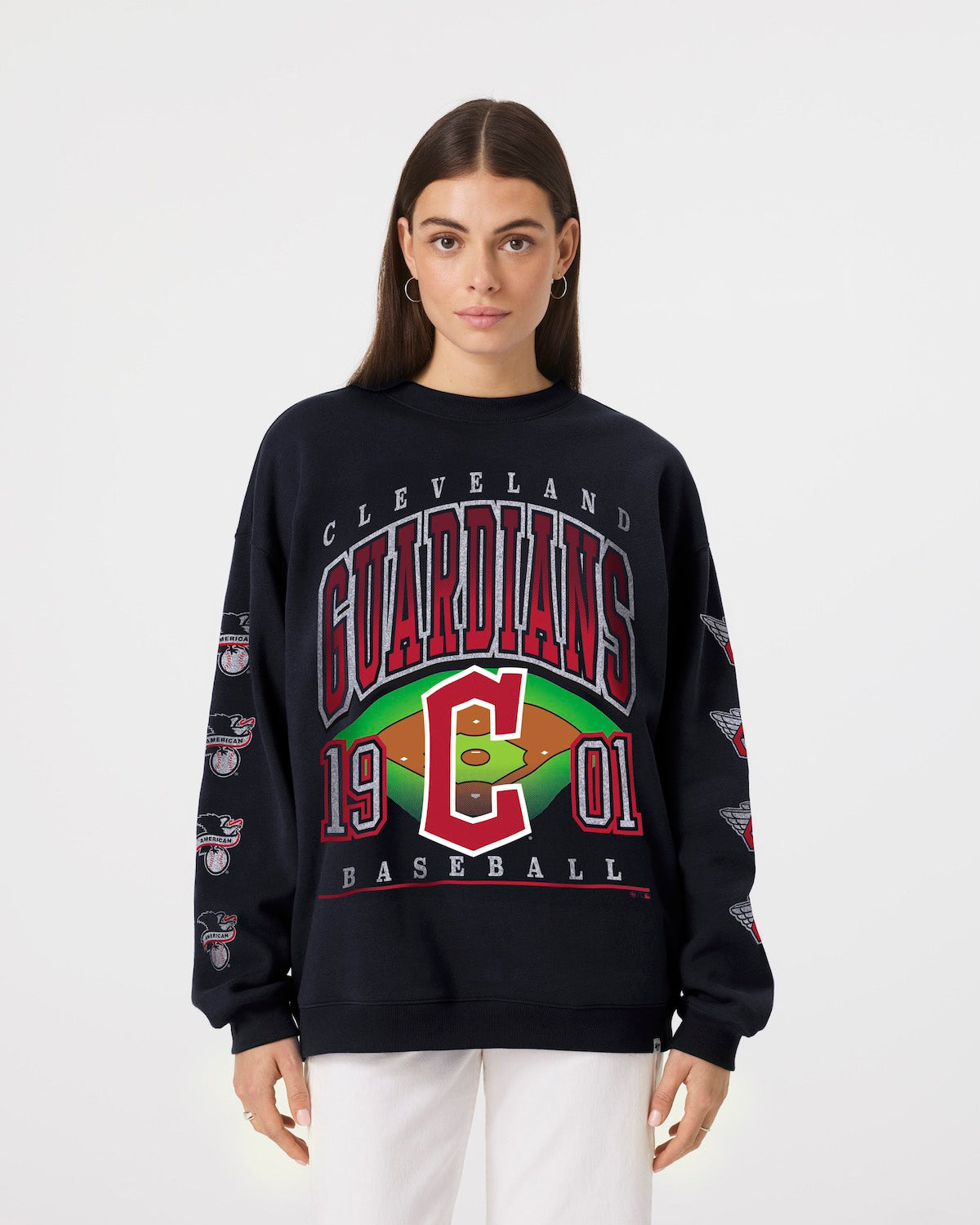 CLEVELAND GUARDIANS GO BIG '47 OVERSIZED CREW WOMENS