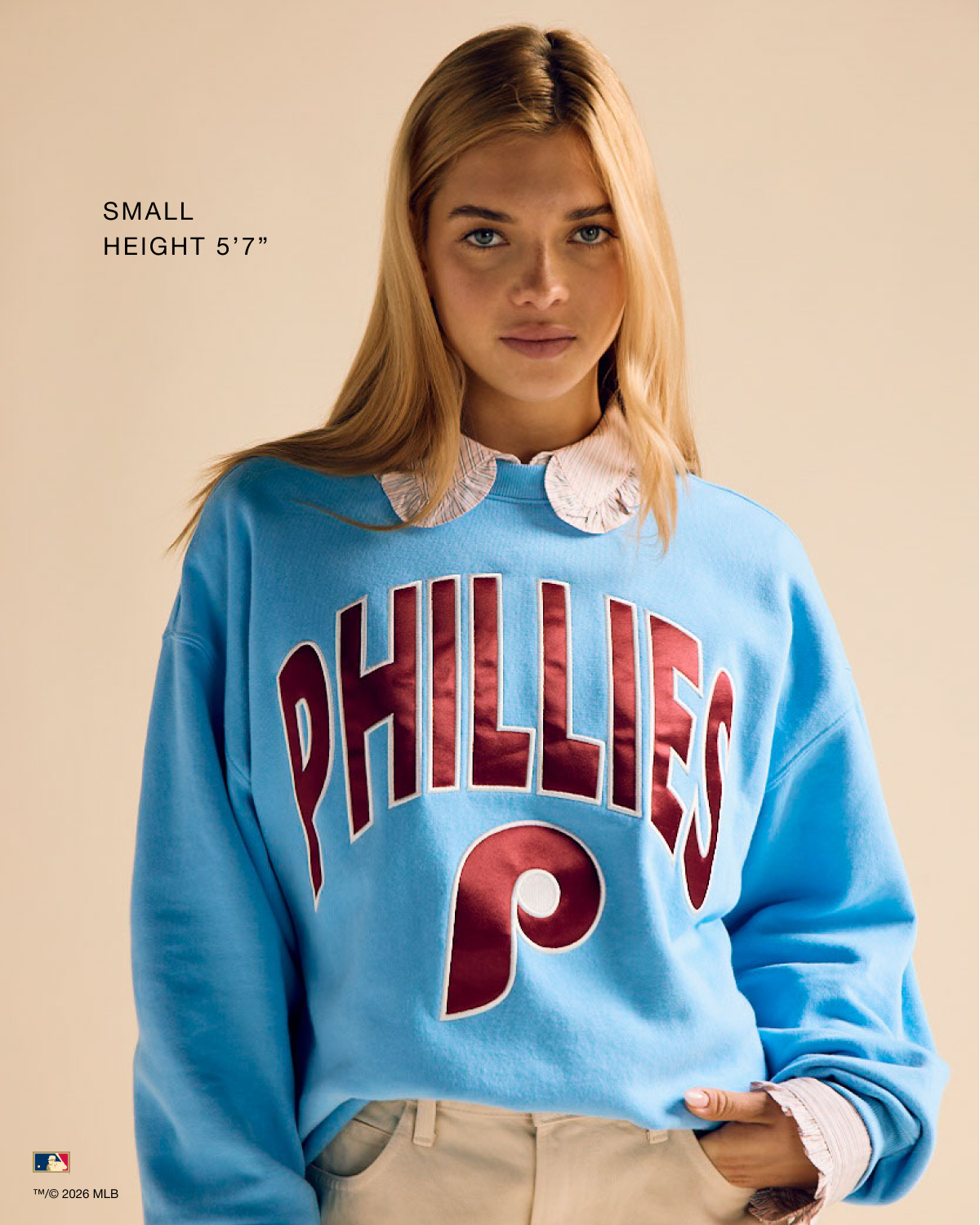 PHILADELPHIA PHILLIES EXTRA INNINGS '47 OVERSIZED CREW WOMENS