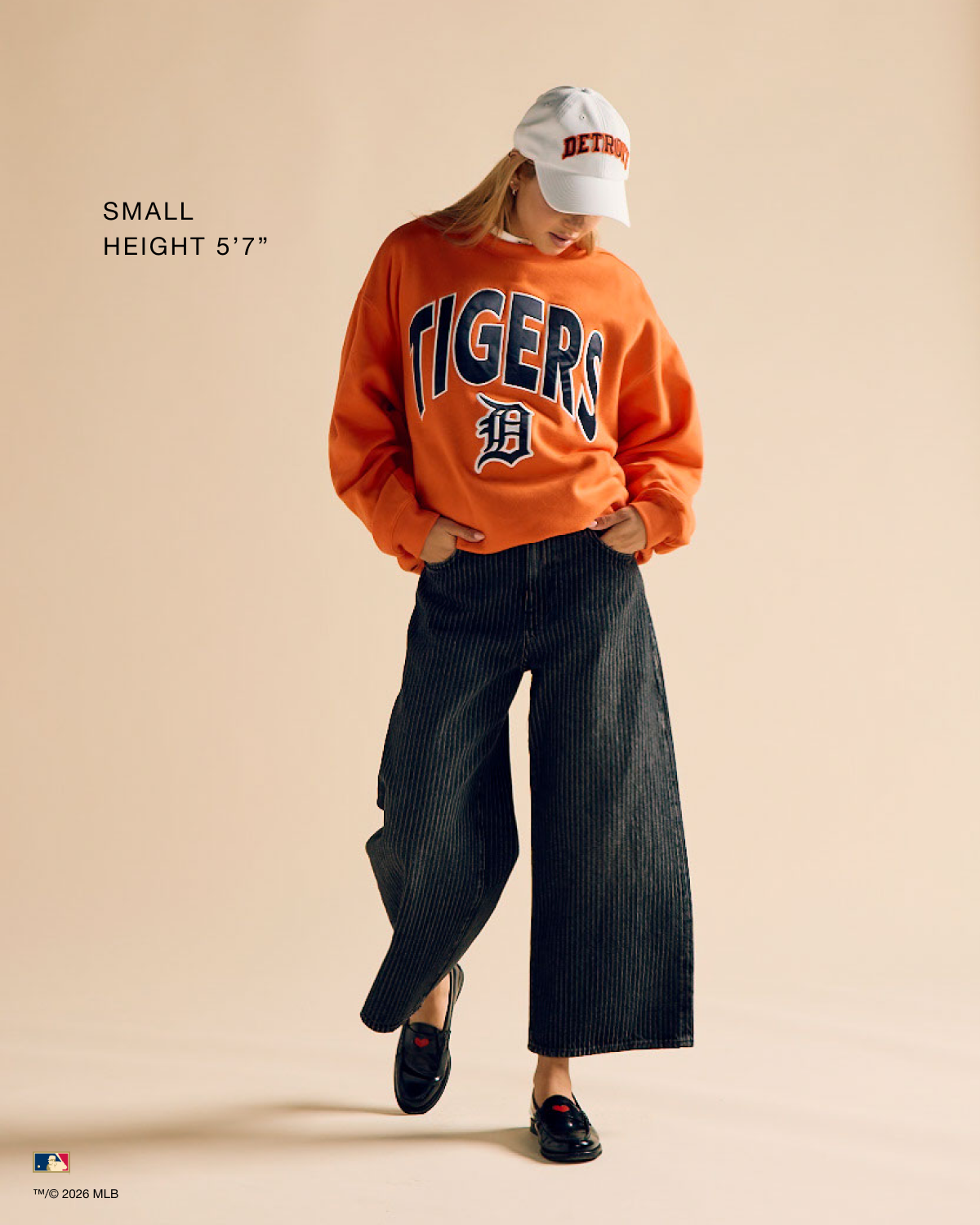 DETROIT TIGERS COOPERSTOWN EXTRA INNINGS '47 OVERSIZED CREW WOMENS