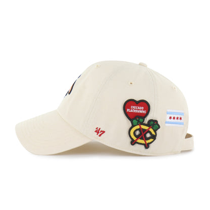 CHICAGO BLACKHAWKS BADGES '47 CLEAN UP