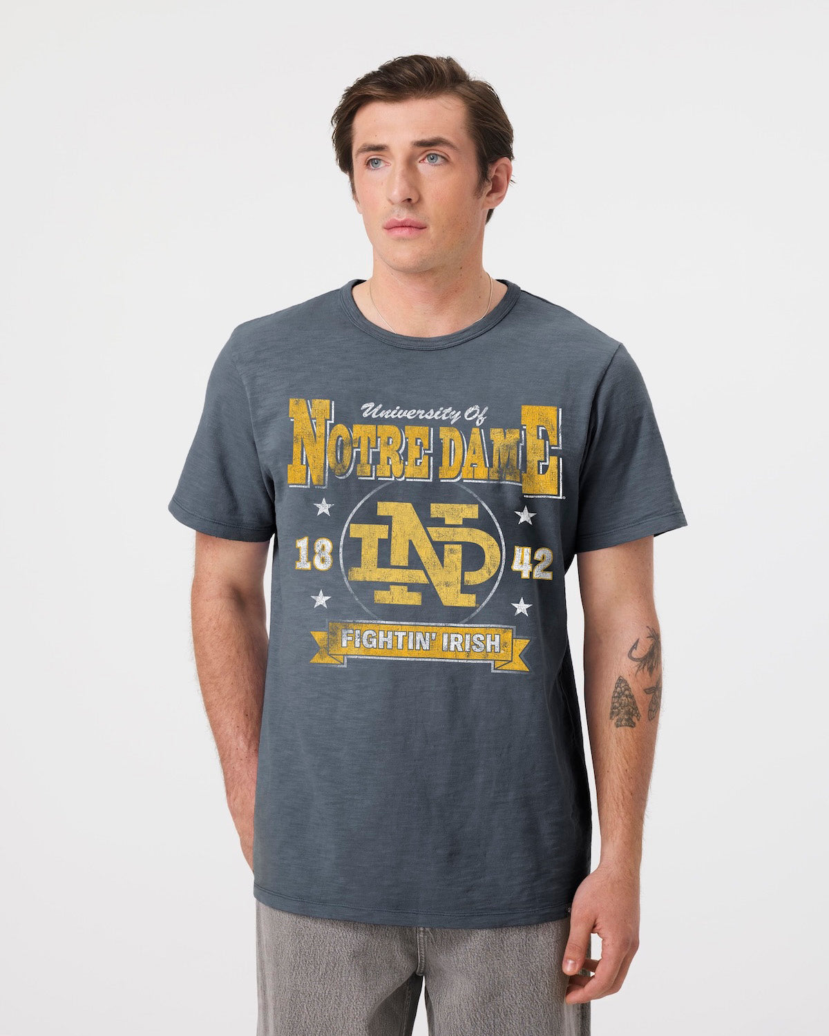 NOTRE DAME FIGHTING IRISH VINTAGE HOLT HEAVY '47 SLUB TEE