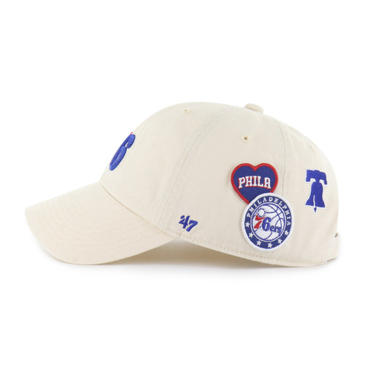 PHILADELPHIA 76ERS BADGES '47 CLEAN UP