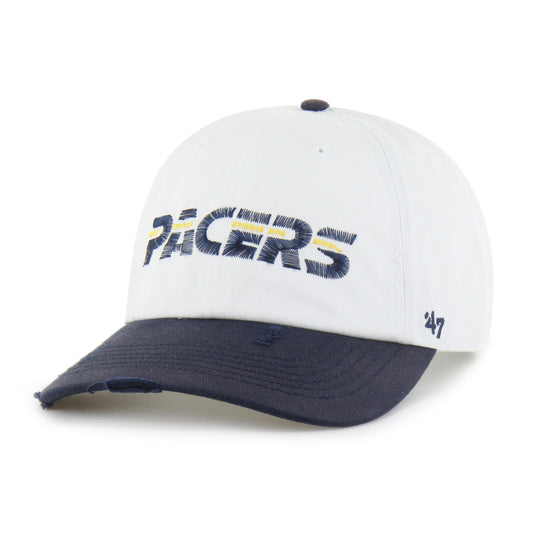 INDIANA PACERS HARDWOOD CLASSICS WORN SCRIPT '47 CLEAN UP MF MID FIT