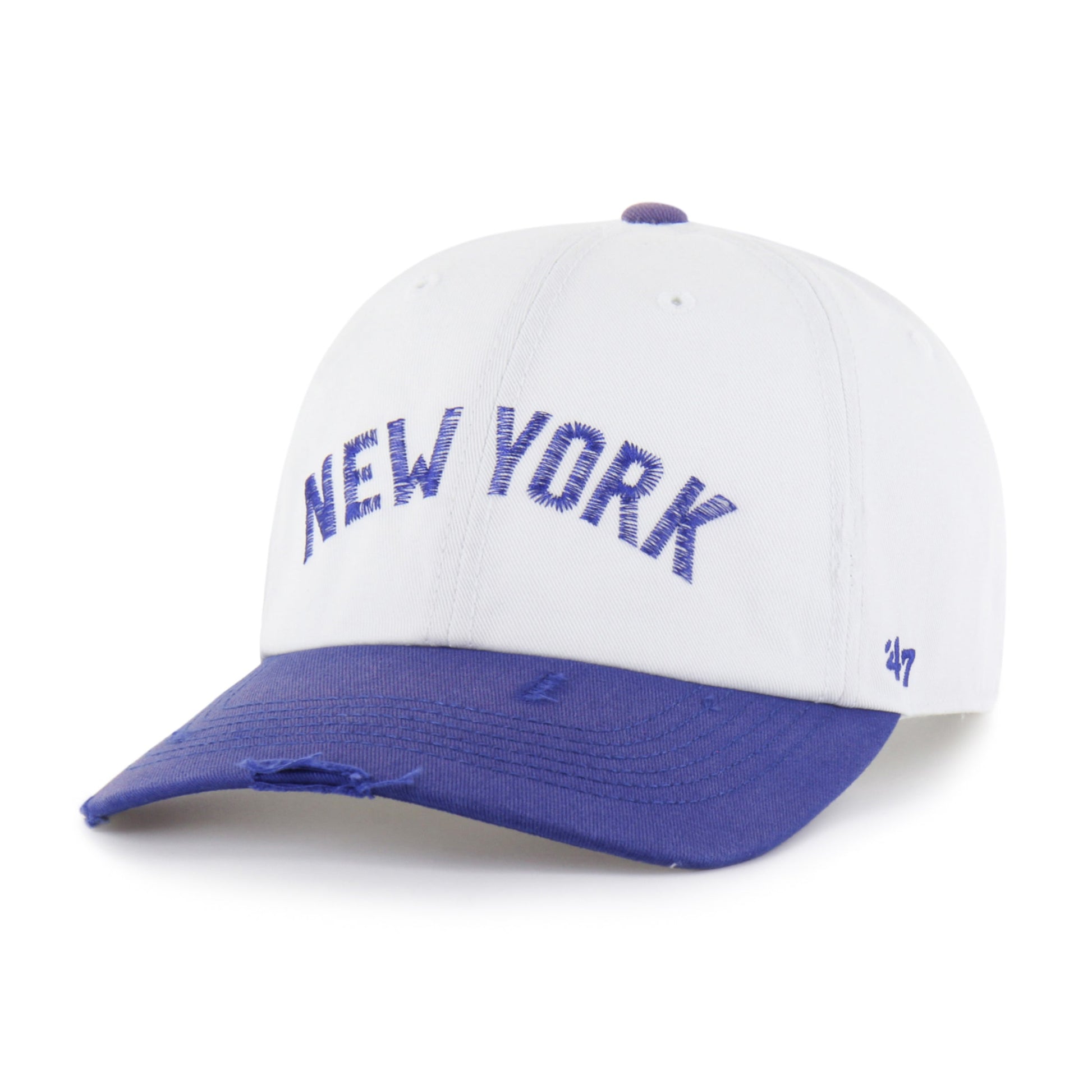 NEW YORK KNICKS HARDWOOD CLASSICS WORN SCRIPT '47 CLEAN UP MF MID FIT