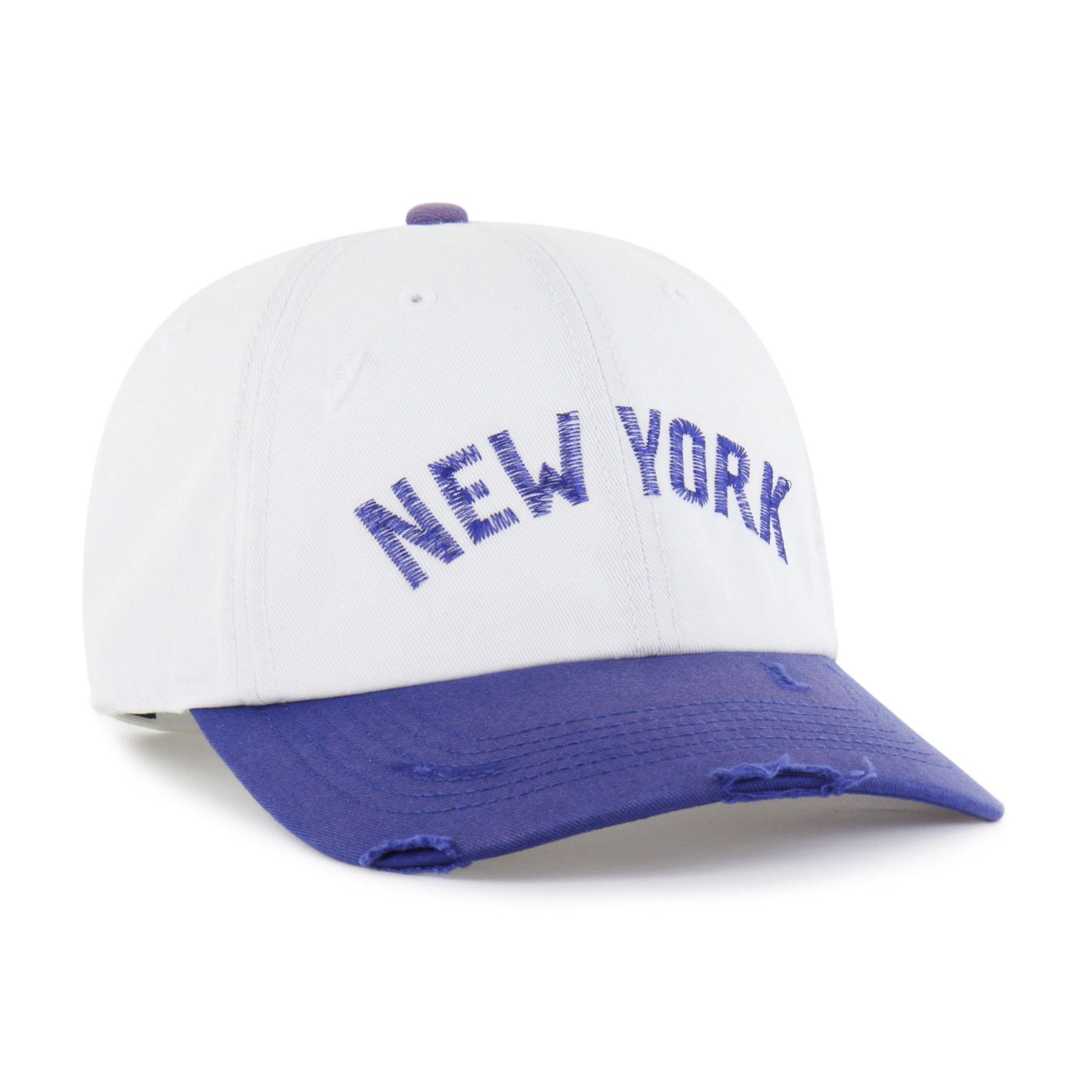 NEW YORK KNICKS HARDWOOD CLASSICS WORN SCRIPT '47 CLEAN UP MF MID FIT
