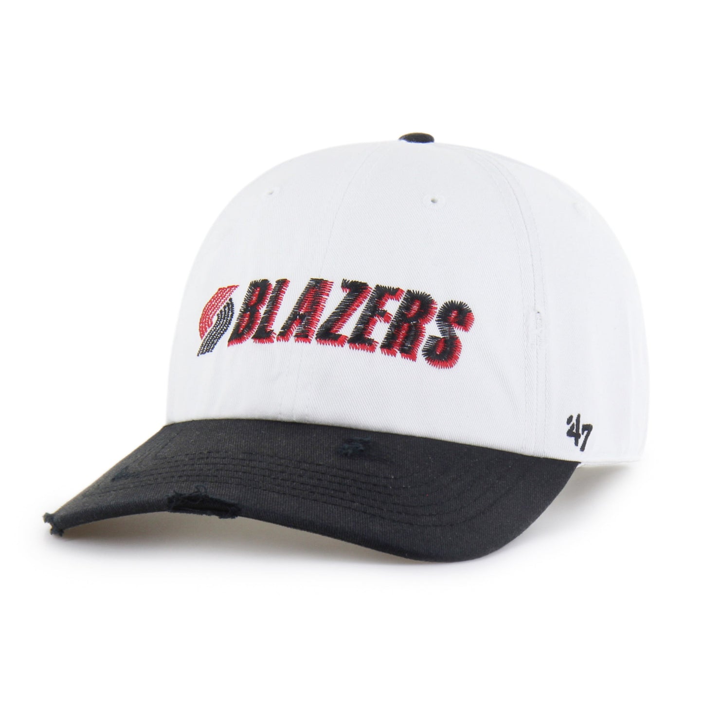 PORTLAND TRAILBLAZERS HARDWOOD CLASSICS WORN SCRIPT '47 CLEAN UP MF MID FIT