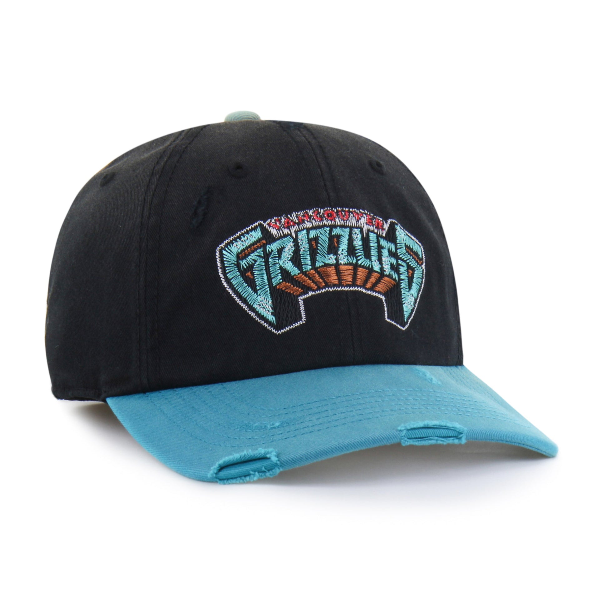 VANCOUVER GRIZZLIES HARDWOOD CLASSICS WORN SCRIPT '47 CLEAN UP MF MID FIT