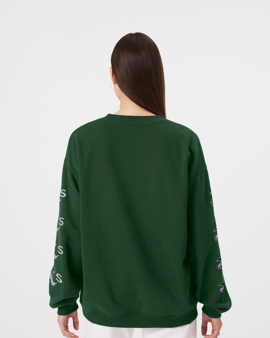 ATHLETICS BASEBALL GO BIG '47 OVERSIZED CREW WOMENS