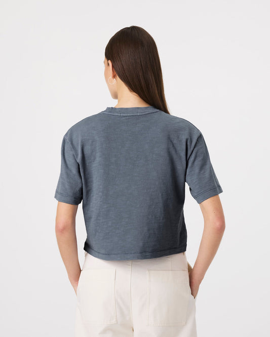 MICHIGAN WOLVERINES MINDI HEAVY '47 SLUB CROP TEE WOMENS