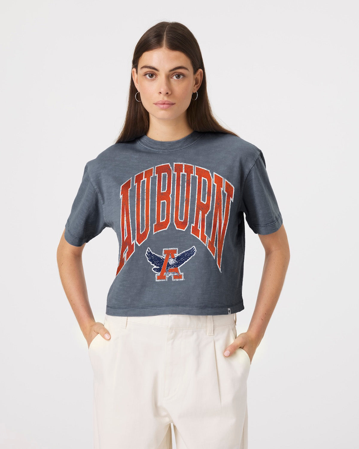 AUBURN TIGERS VINTAGE MINDI HEAVY '47 SLUB CROP TEE WOMENS