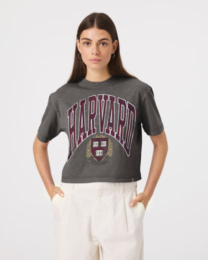 HARVARD CRIMSON MINDI HEAVY '47 SLUB CROP TEE WOMENS