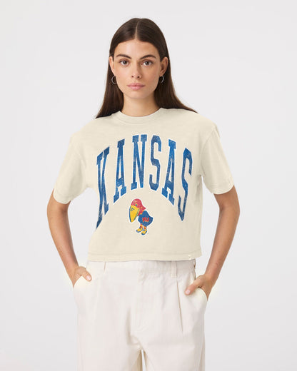 KANSAS JAYHAWKS VINTAGE MINDI HEAVY '47 SLUB CROP TEE WOMENS