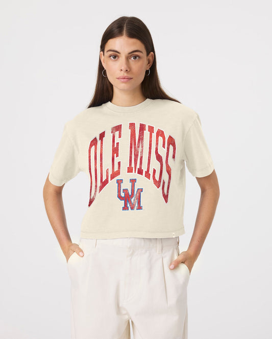 MISSISSIPPI REBELS VINTAGE MINDI HEAVY '47 SLUB CROP TEE WOMENS