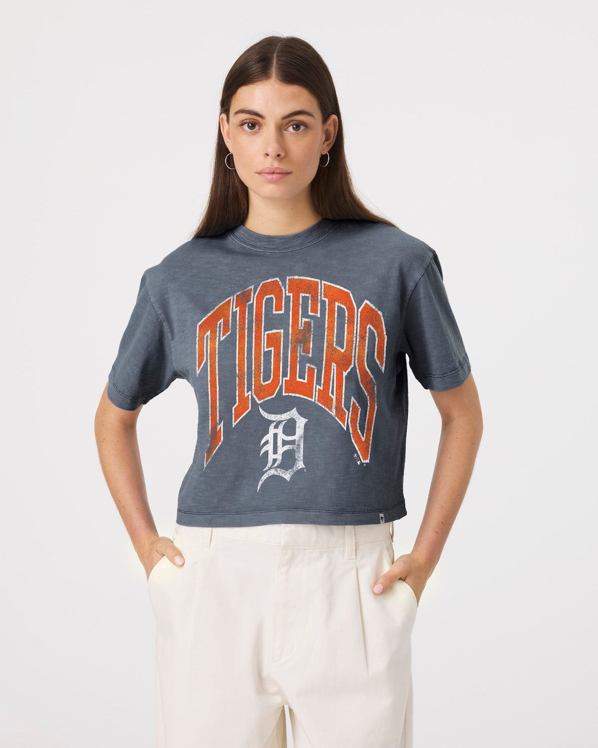 DETROIT TIGERS MINDI HEAVY '47 SLUB CROP TEE WOMENS