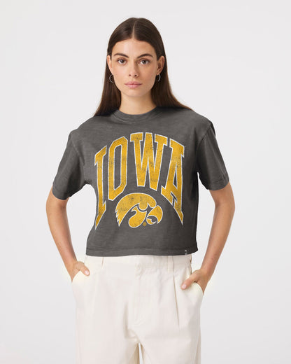 IOWA HAWKEYES MINDI HEAVY '47 SLUB CROP TEE WOMENS