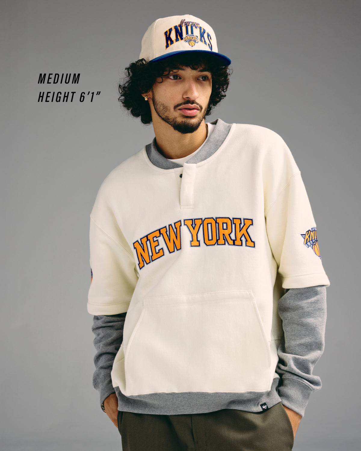 LOS ANGELES LAKERS TRIFECTA '47 DOUBLE LAYERED SNAP CREW