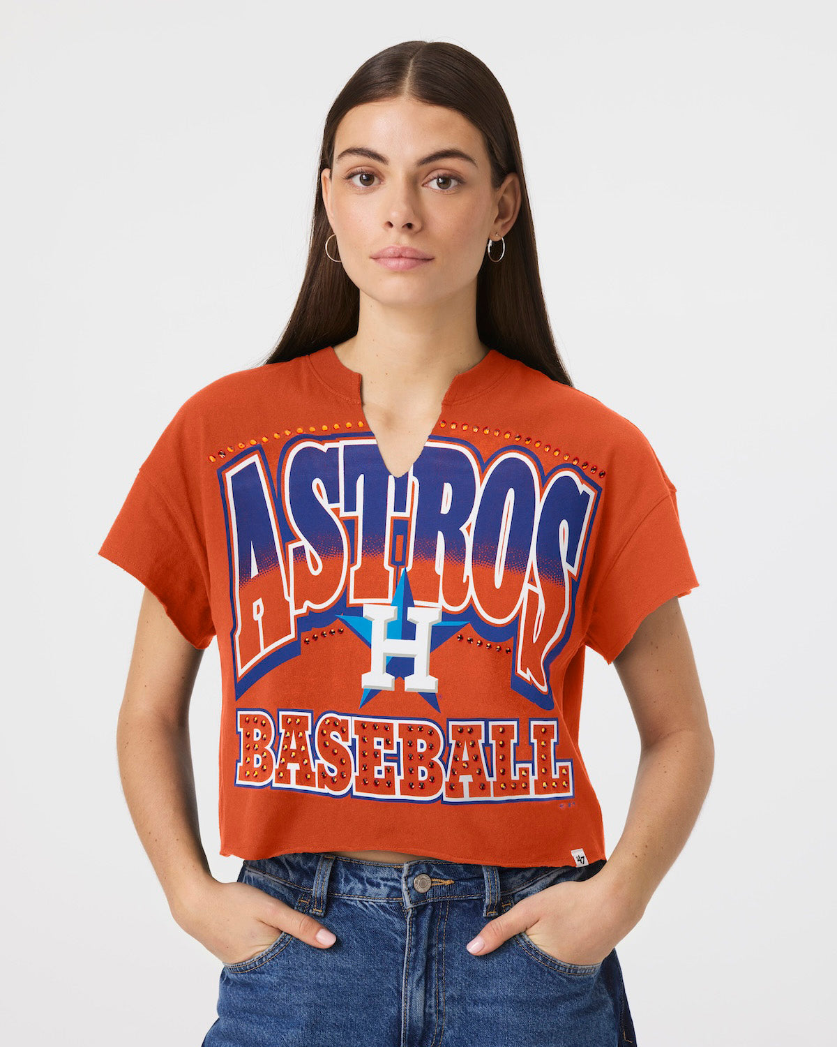 HOUSTON ASTROS WIN BIG '47 OVERSIZED NOTCH NECK TEE WOMENS