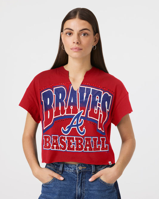 ATLANTA BRAVES WIN BIG '47 OVERSIZED NOTCH NECK TEE WOMENS