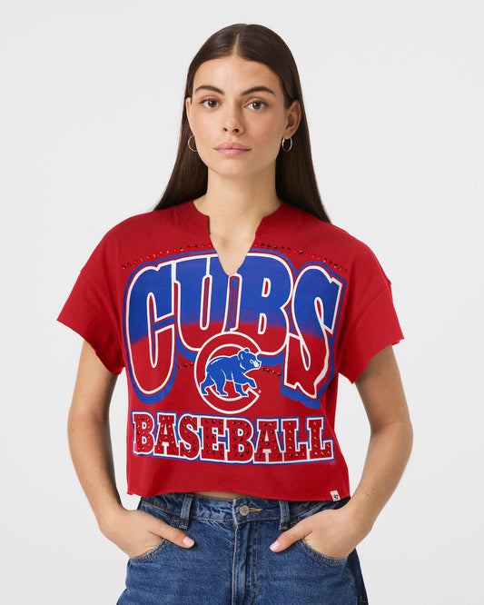 CHICAGO CUBS WIN BIG '47 OVERSIZED NOTCH NECK TEE WOMENS