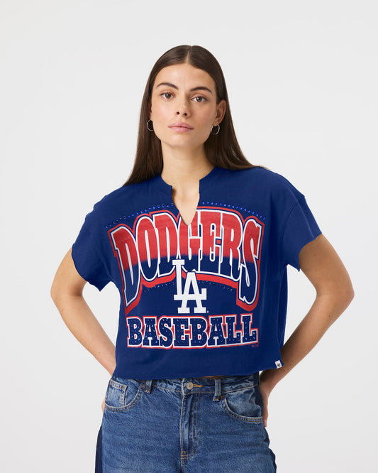 LOS ANGELES DODGERS WIN BIG '47 OVERSIZED NOTCH NECK TEE WOMENS