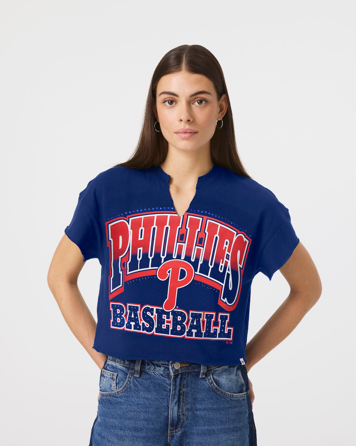PHILADELPHIA PHILLIES WIN BIG '47 OVERSIZED NOTCH NECK TEE WOMENS