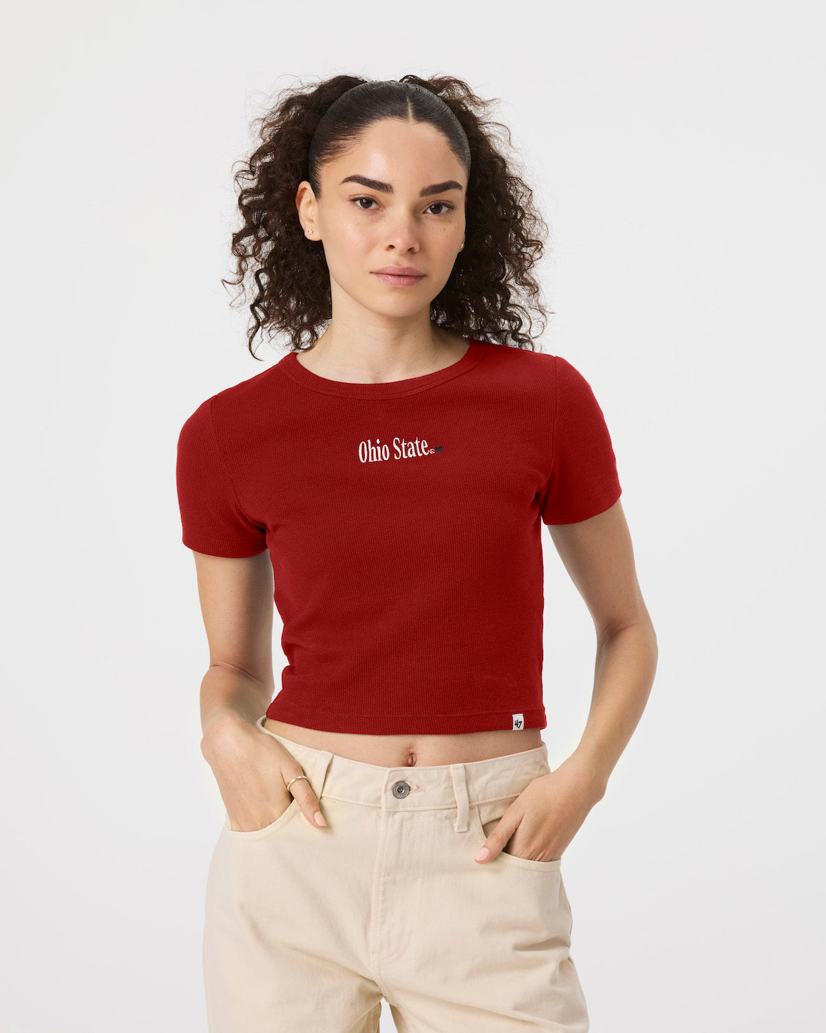 OHIO STATE BUCKEYES WITH LOVE '47 BABY RIB TEE WOMENS