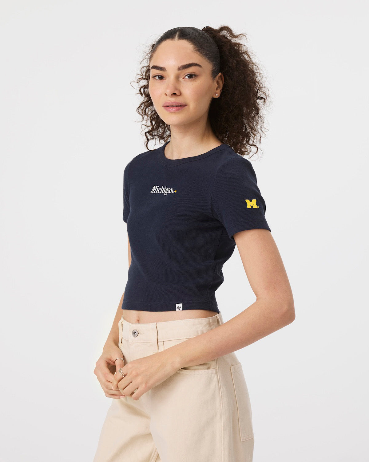 MICHIGAN WOLVERINES WITH LOVE '47 BABY RIB TEE WOMENS