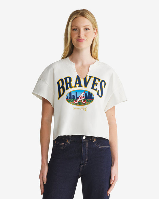 ATLANTA BRAVES OPEN CITY '47 OVERSIZED NOTCH NECK TEE WOMENS