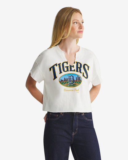 DETROIT TIGERS OPEN CITY '47 OVERSIZED NOTCH NECK TEE WOMENS