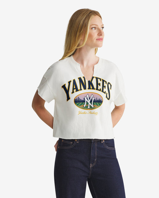 NEW YORK YANKEES OPEN CITY '47 OVERSIZED NOTCH NECK TEE WOMENS