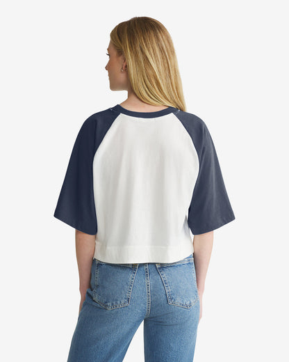 HOUSTON ASTROS COOPERSTOWN INFIELD SHIFT '47 RAGLAN CROP TEE WOMENS