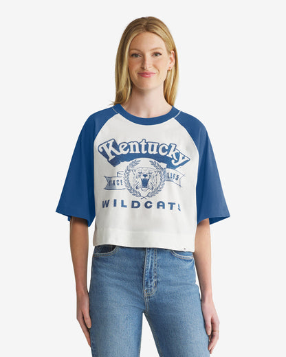 KENTUCKY WILDCATS VINTAGE INFIELD SHIFT '47 RAGLAN CROP TEE WOMENS