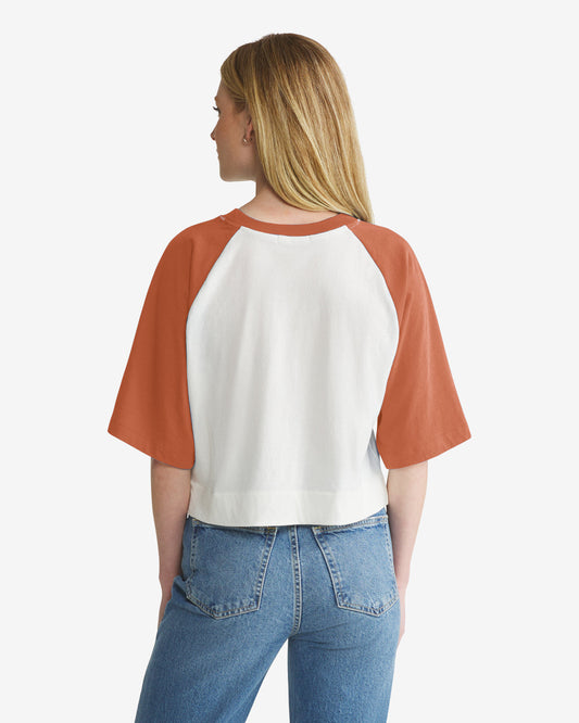 TEXAS LONGHORNS VINTAGE INFIELD SHIFT '47 RAGLAN CROP TEE WOMENS