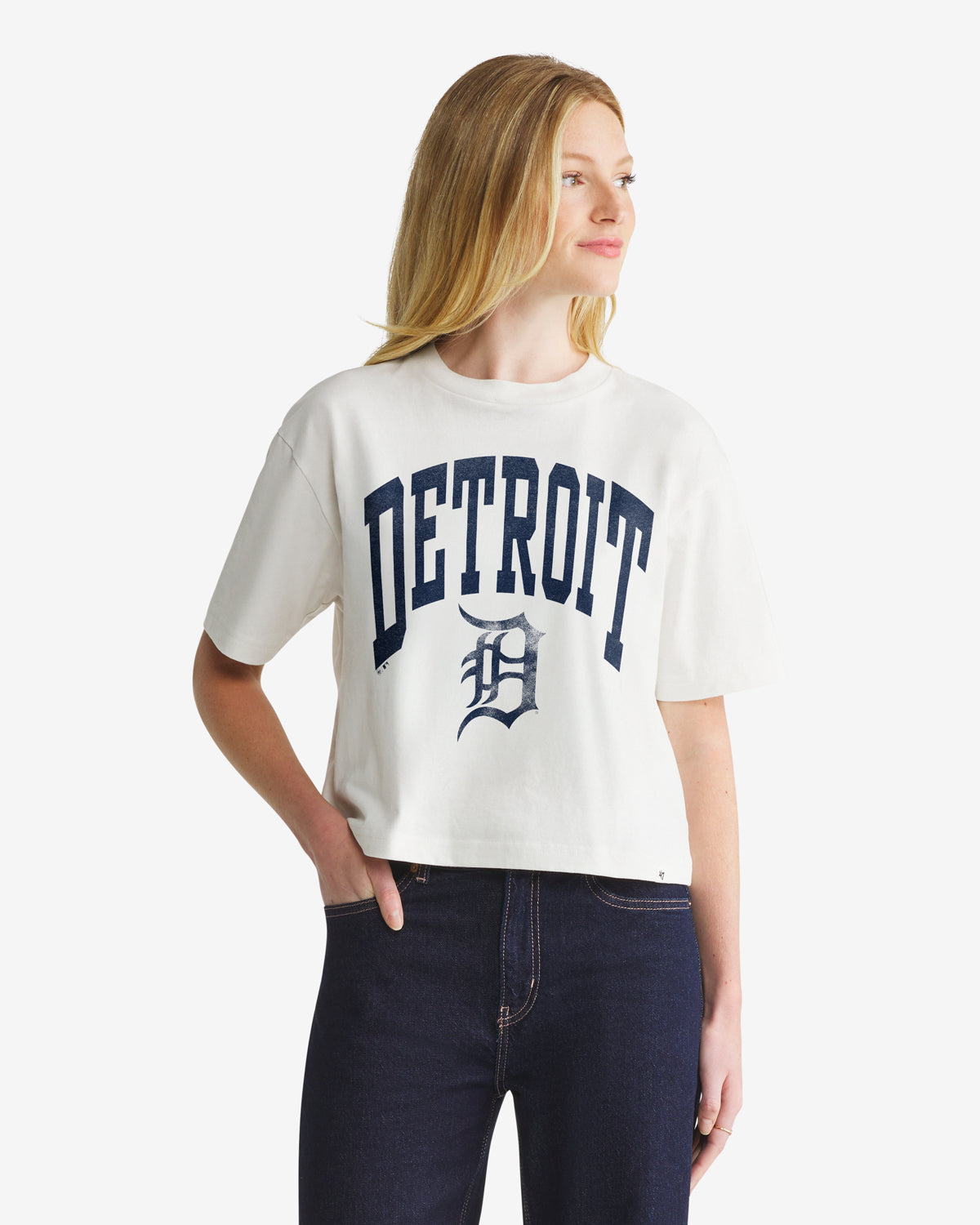 DETROIT TIGERS SHALE '47 FOUNDATION CROP TEE WOMENS