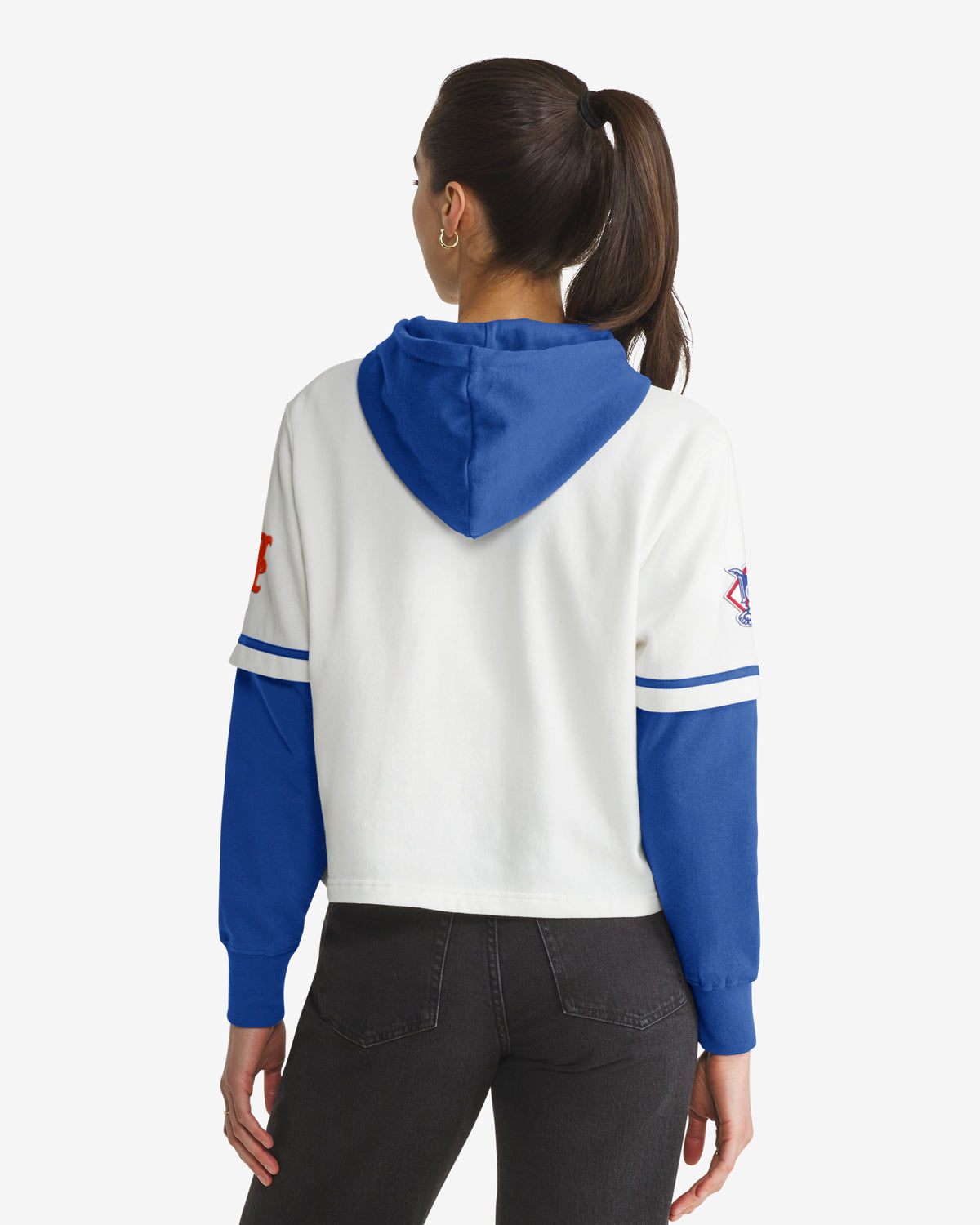 NEW YORK METS TRIFECTA CROPPED '47 SHORTSTOP PULLOVER HOOD WOMENS